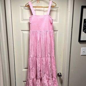riley & rae Pink Sleeveless Tiered Maxi Dress, Size S